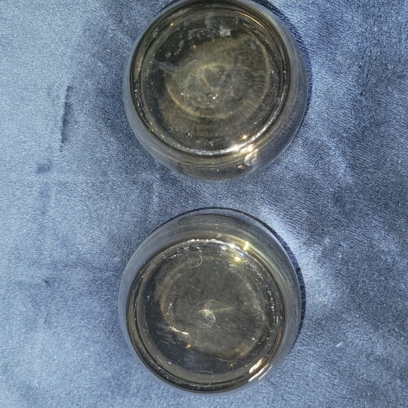 Smuckers: Vintage Smucker's Jelly Smoked Glass Serving Jars & Chrome Stand - Picture 5 of 5